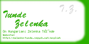 tunde zelenka business card